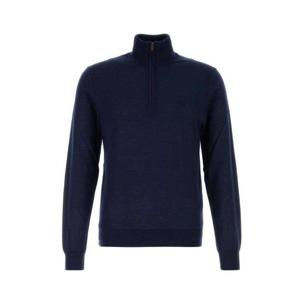 Etro Men Navy Blue Wool Blend Sweater
